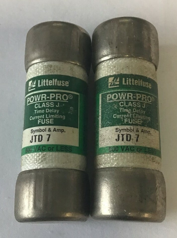 LITTLEFUSE JTD 7 POWR-PRO TIME DELAY FUSE 7A 600VAC CLASS J ***LOTOF2***0
