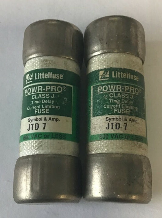 LITTLEFUSE JTD 7 POWR-PRO TIME DELAY FUSE 7A 600VAC CLASS J ***LOTOF2***0