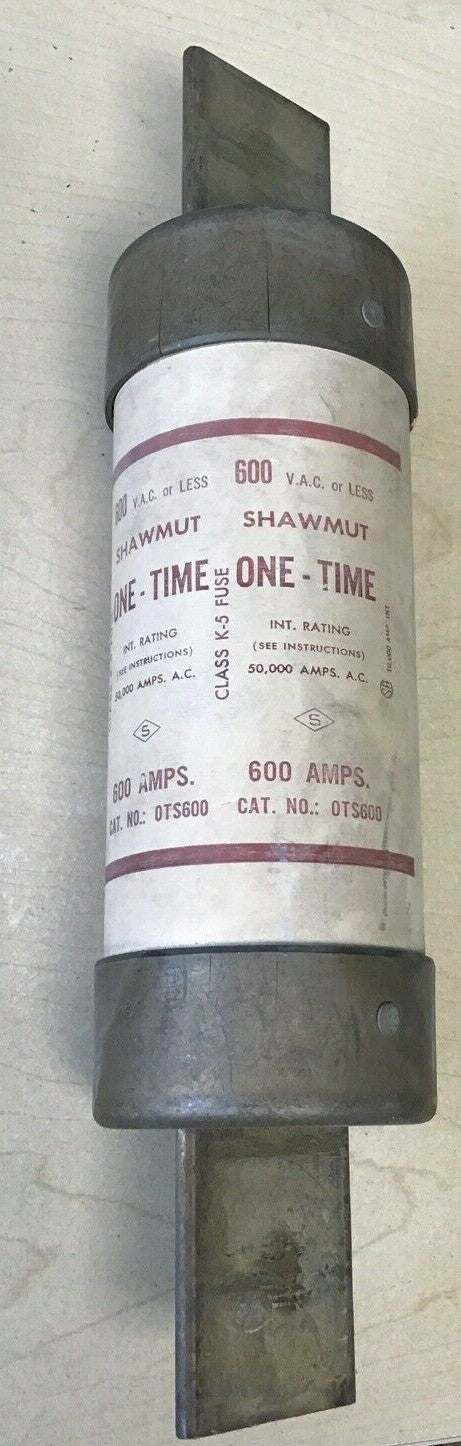 SHAWMUT OTS600 ONE-TIME FUSE 600VAC CLASS K-5 600A 0