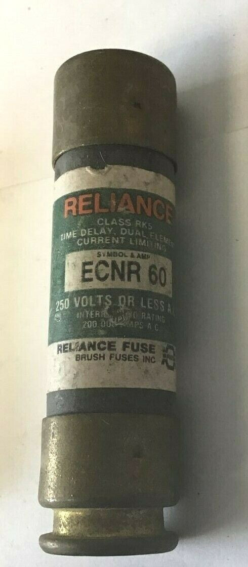 RELIANCE ECNR 60 TIME DELAY FUSE  RK5 250VAC 60A CURRENT LIMITING ***LOTOF12***1