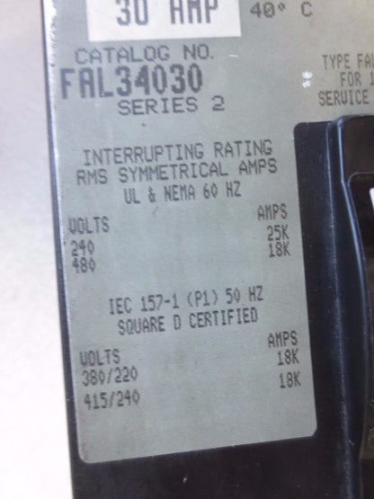 SQUARE D FAL34030 MOLDED CASE CIRCUIT BREAKER - 30A, 240VAC8