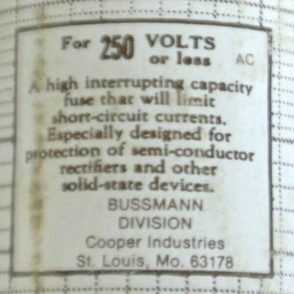 BOX of 5 / BUSSMANN / TRON KAB200 RECTIFIER FUSE / 250V / 200A / NEW SURPLUS3