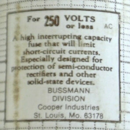 BOX of 5 / BUSSMANN / TRON KAB200 RECTIFIER FUSE / 250V / 200A / NEW SURPLUS3