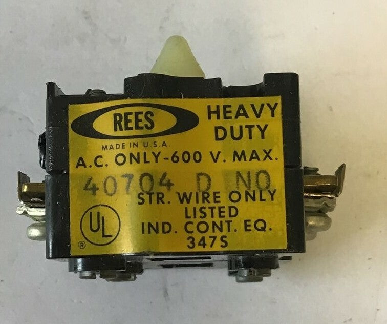 REES 40705 D NO AUXILIARY CONTACT 600VAC ***LOTOF2***2