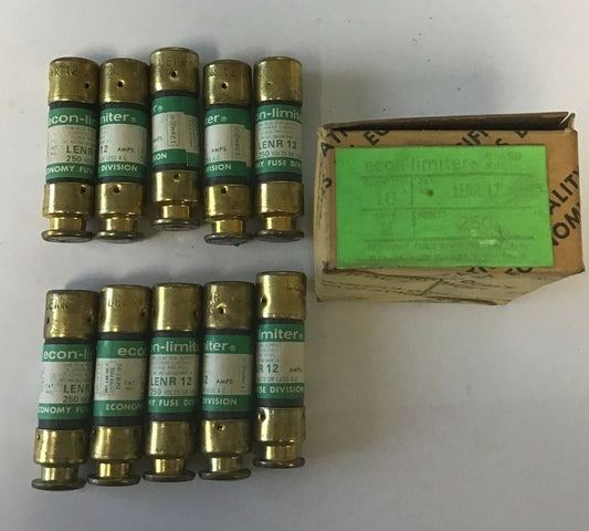 ECONOMY LENR 12 FUSE CLASS RK5 ECON-LIMITER 250VAC 12A ***LOTOF10***0