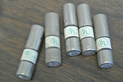 LOT of 5 / BUSS MID-1 TIME-DELAY FUSE / 1A / 125VDC / NEW SURPLUS / MID 10