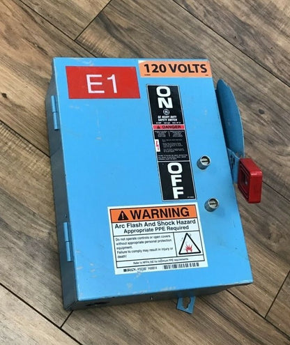 GENERAL ELECTRIC THN3361J SAFTEY SWITCH NON FUSIBLE 30A MODEL 11 600VAC/250VDC11