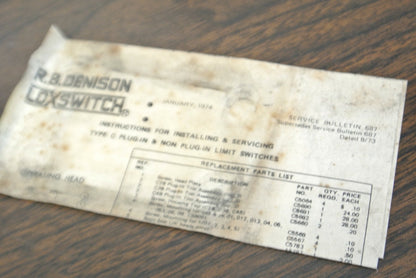 GOULD / R.B. DENISON / C4-AIR LIMIT SWITCH / NEW SURPLUS7