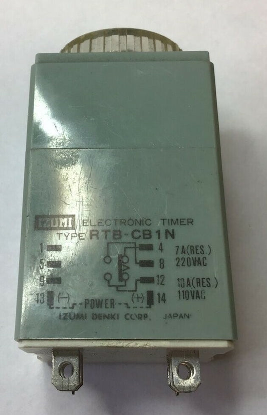 IZUMI RTB-CB1N 120VAC ELECTRONIC TIMER 7A(RES.)220VAC 10A(RES.)110VAC0