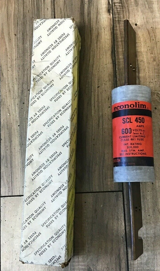 FEDERAL PACIFIC ECONOLIM SCL450 CLASS RK1 FUSE 450A 600V CURRENT LIMITING0