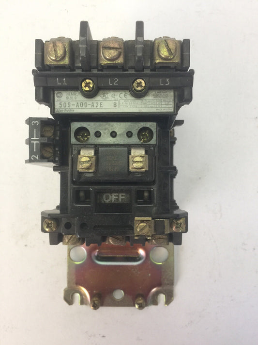ALLEN BRADLEY 509-A0D-A2E SIZE 0 CONTACTOR 600VAC 18AMP SER B 5HP COIL 115-120V0