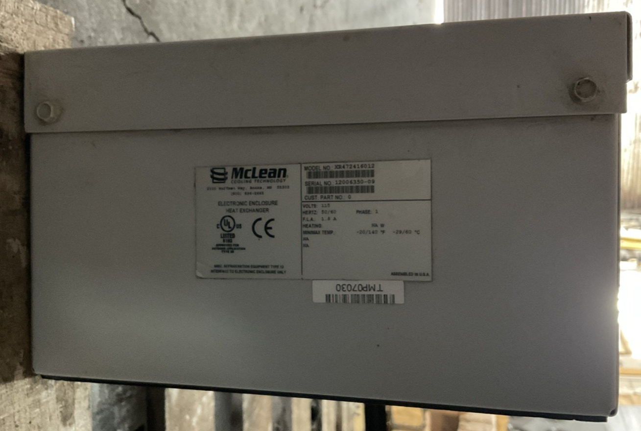 McLEAN XR472416012 HEAT EXCHANGER 115V 50/60HZ 1PH -20/140°F -29/60°C2