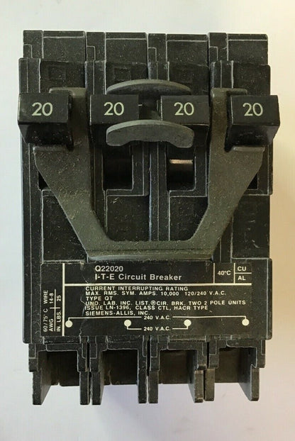 ITE Q22020 CIRCUIT BREAKER 20 AMP 2 POLE 0