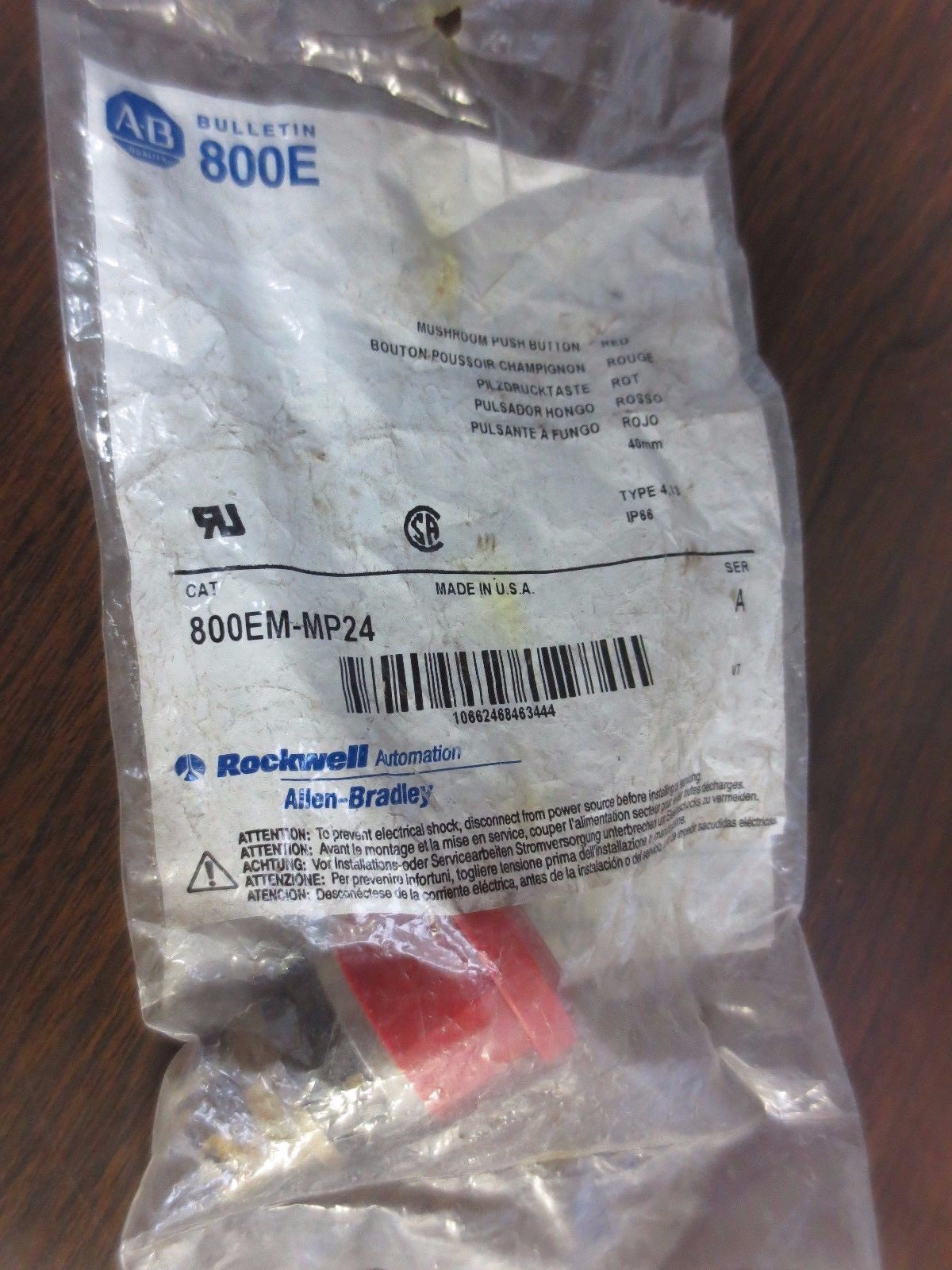 ALLEN-BRADLEY 800EM-MP24, Ser. A - MUSHROOM PUSH BUTTON - RED - NEW SURPLUS3