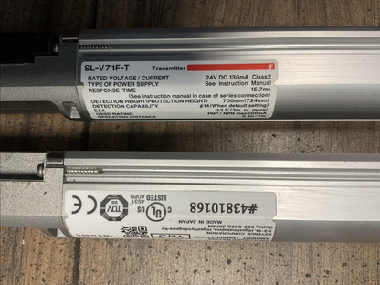 KEYENCE LIGHT CURTAIN SL-V71-R RECEIVER 24VDC SLV71-T TRANSMITTER 24VDC CLASS 22