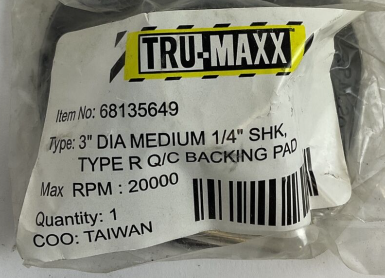 TRU-MAXX 68135649 DISC BACKING PAD 3" RPM20000***LOTOF8***0