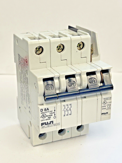 FUJI - CP6 3DU8 -8A MANUAL MOTOR CONTROLLER - 480/277 VAC & CP6 H1U AUX CONTACT0