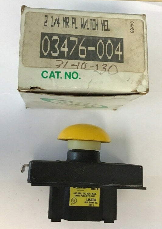 MACKWORTH G. REES 03476-004 PUSHBUTTON 2 1/4IN YELLOW PLUNGER W/ LATCH0