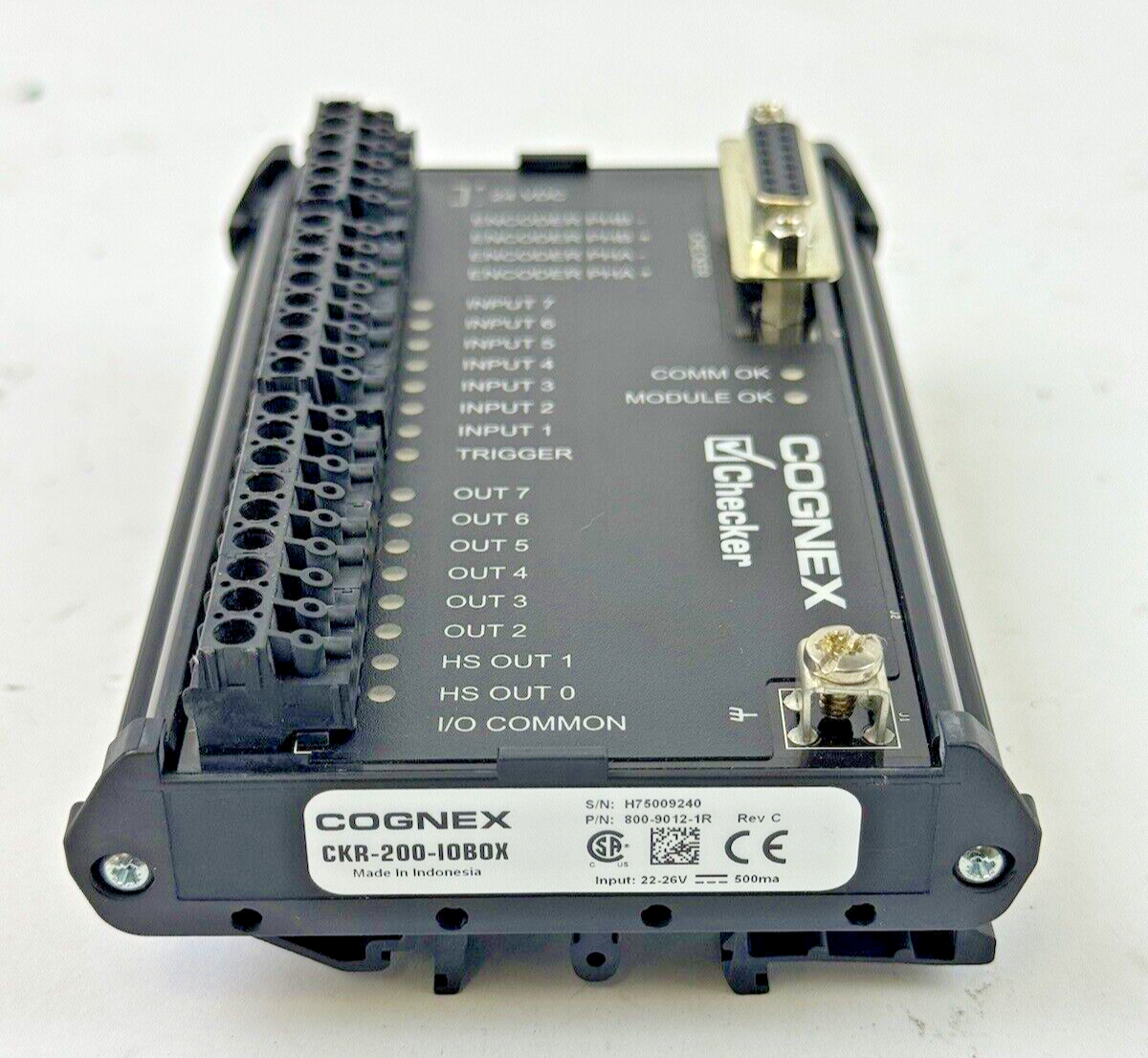 COGNEX - CKR-200-10B0X REV. C - CHECKER MODULE - 900-9012-1R - INPUT 22-26 V2