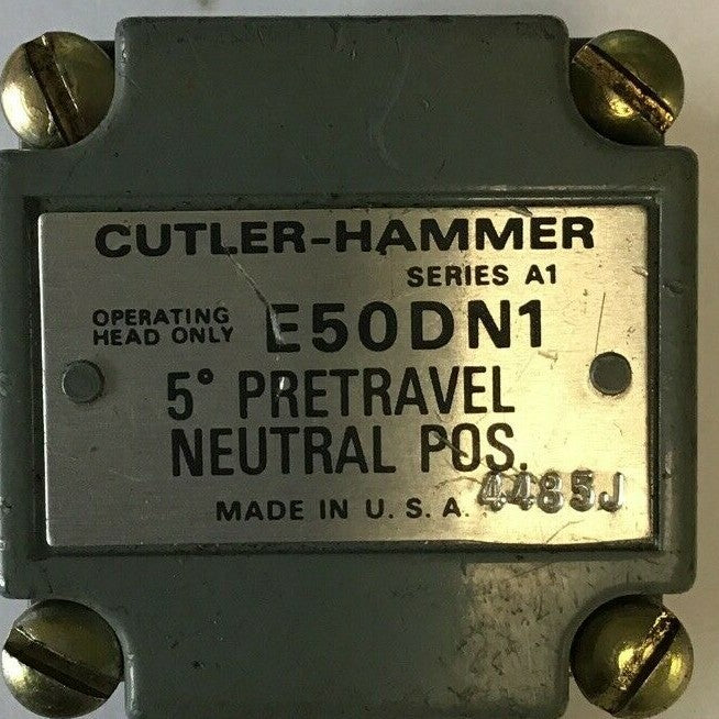 CUTLER HAMMER ED50N1 SER.A1 PRETRAVEL NEUTRAL POS.LIMIT SWITCH OPER. HEAD1