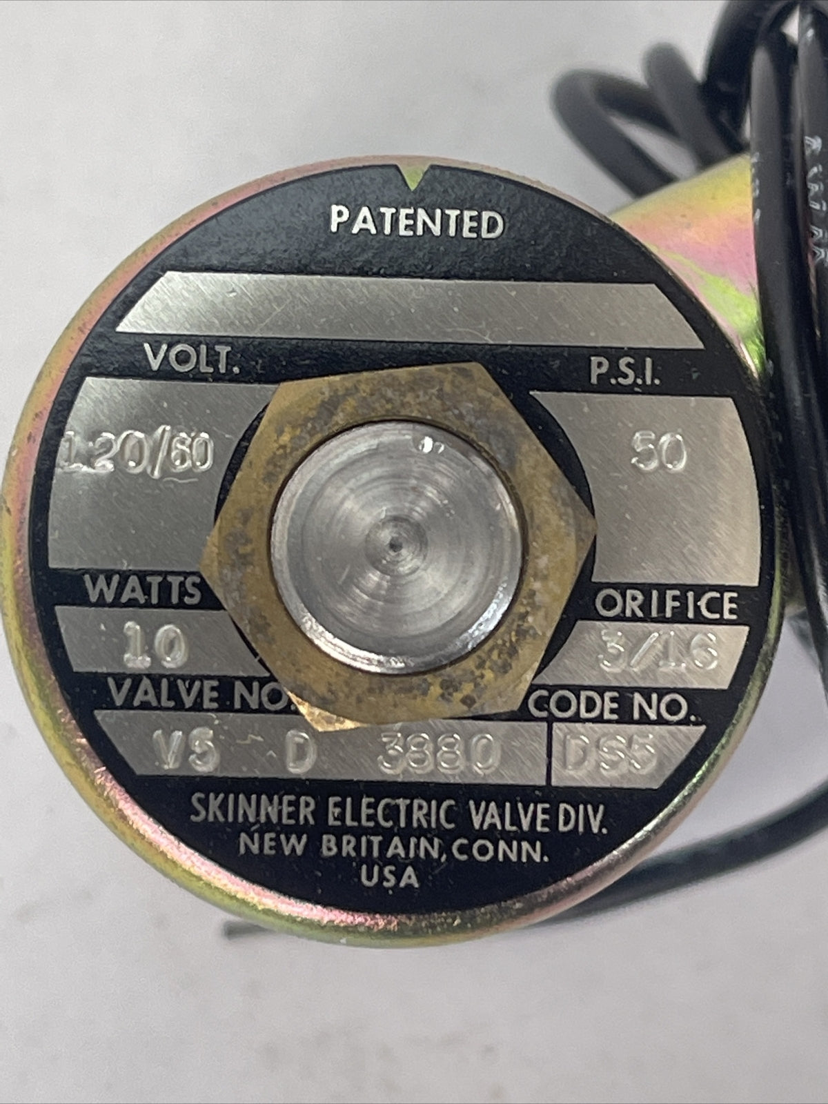 SKINNER V5D3880 V5 SERIES SOLENOID VALVE 50PSI 120V 60HZ 10WATTS1