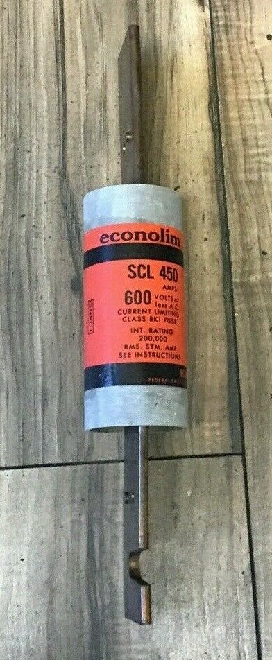 FEDERAL PACIFIC ECONOLIM SCL450 CLASS RK1 FUSE 450A 600V CURRENT LIMITING4