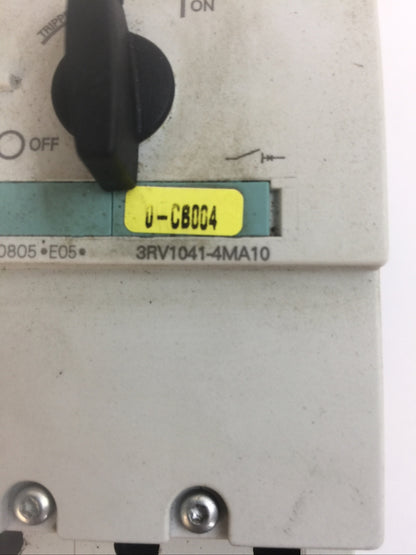 SIEMENS 3RV1041-4MA10 CIRCUIT BREAKER 100A 600VAC 3PH 100HP1