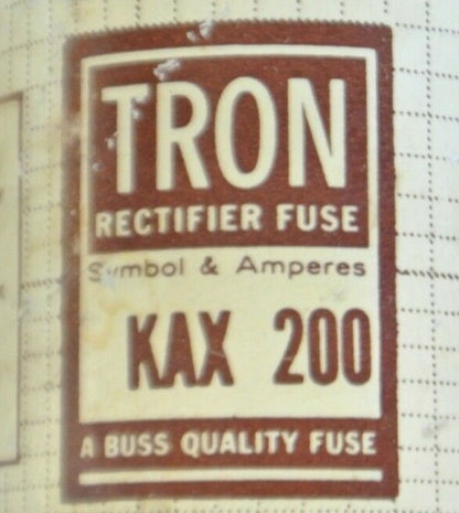 BUSS / BUSSMANN KAX200 RECTIFIER FUSE / 200A / 250V / NEW SURPLUS1