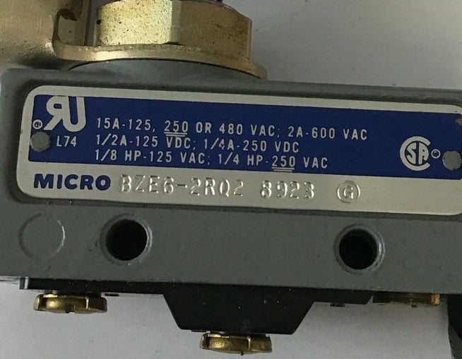 MICRO SWITCH BZE6-2RQ2 8923 LIMIT SWITCH 600VAC 250VDC 1