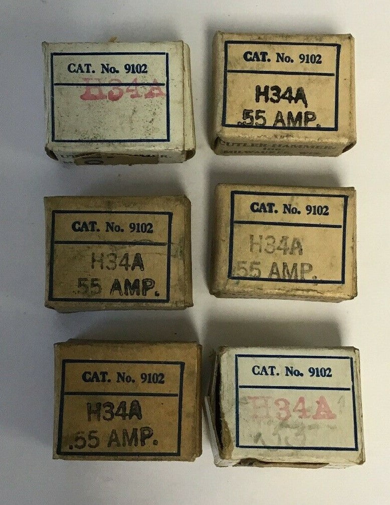 CUTLER HAMMER 9102 H34A  .55AMP HEATER****LOTOF6****0