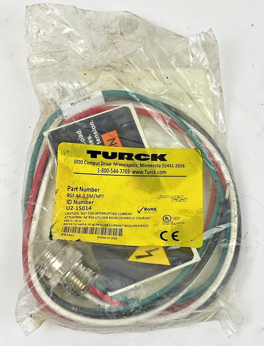 TURCK RSF44-0.5M/NPT PowerFast Cordset Mini 4-Pin Male Flying Lead 0.5M U2-150140