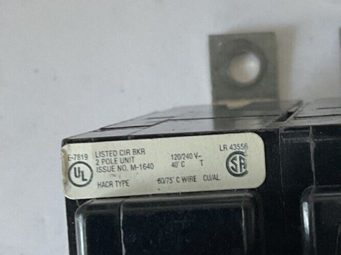 CUTLER HAMMER QBHW2030 CIRCUIT BREAKER 120/240VAC 2POLE2