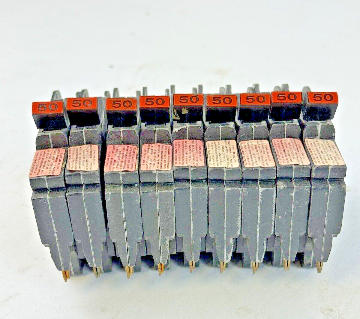 FPE *LOT OF 9* - 050 / NC150 - STAB-LOK BREAKERS - 1 POLE/240VAC/50A-3 NO SCREWS2