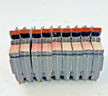 FPE *LOT OF 9* - 050 / NC150 - STAB-LOK BREAKERS - 1 POLE/240VAC/50A-3 NO SCREWS2