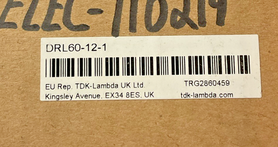 TDK-LAMBDA DRL60-12-1 POWER SUPPLY MODULE 240VAC 15VDC 50/60HZ 54W1