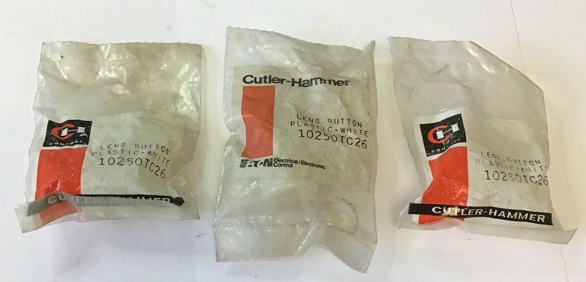 CUTLER HAMMER 10250TC26 LENS BUTTON PLASTIC WHITE***LOTOF3***0