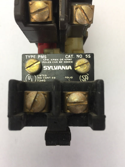 SYLVANIA PMS 6S SLIM JIM RELAY TB139-1 COIL 110-120V 60HZ 110V 50HZ1