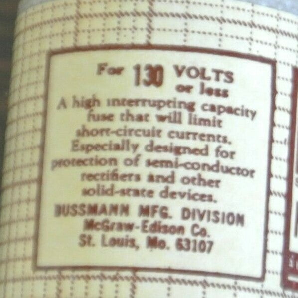 BOX of 5 / BUSSMANN / TRON KAA150 RECTIFIER FUSE / 150A / 130V / NEW SURPLUS3