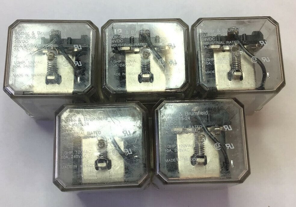 POTTER & BRUMFIELD KUP-5D15-24 RELAY 24VDC 600VAC 3A 1/2HP ***LOTOF5***0