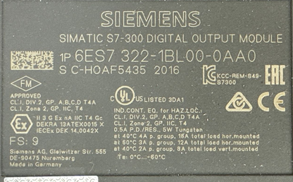 SIEMENS SIMATIC S7-300 1P 6ES7 322-1BL00-0AA0 DIGITAL OUTPUT MODULE1