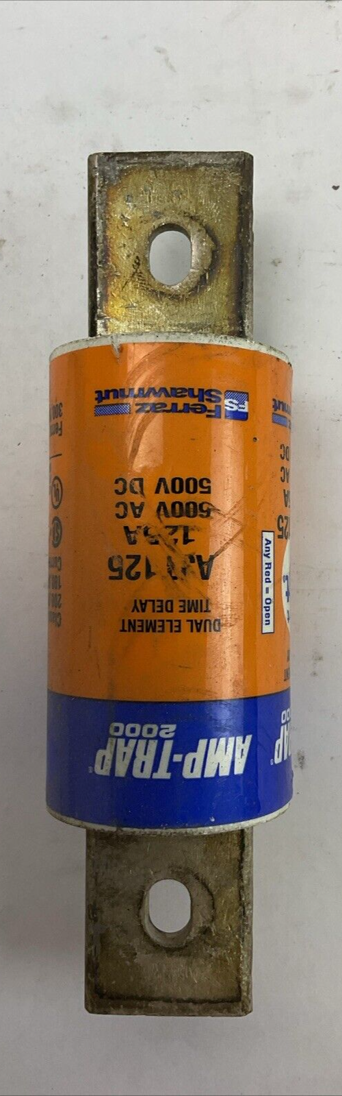 FERRAZ SHAWMUT AJT125 SMART SPOT AMP-TRAP 2000 FUSE 500VDC 600VAC 125A4