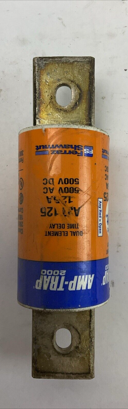 FERRAZ SHAWMUT AJT125 SMART SPOT AMP-TRAP 2000 FUSE 500VDC 600VAC 125A4