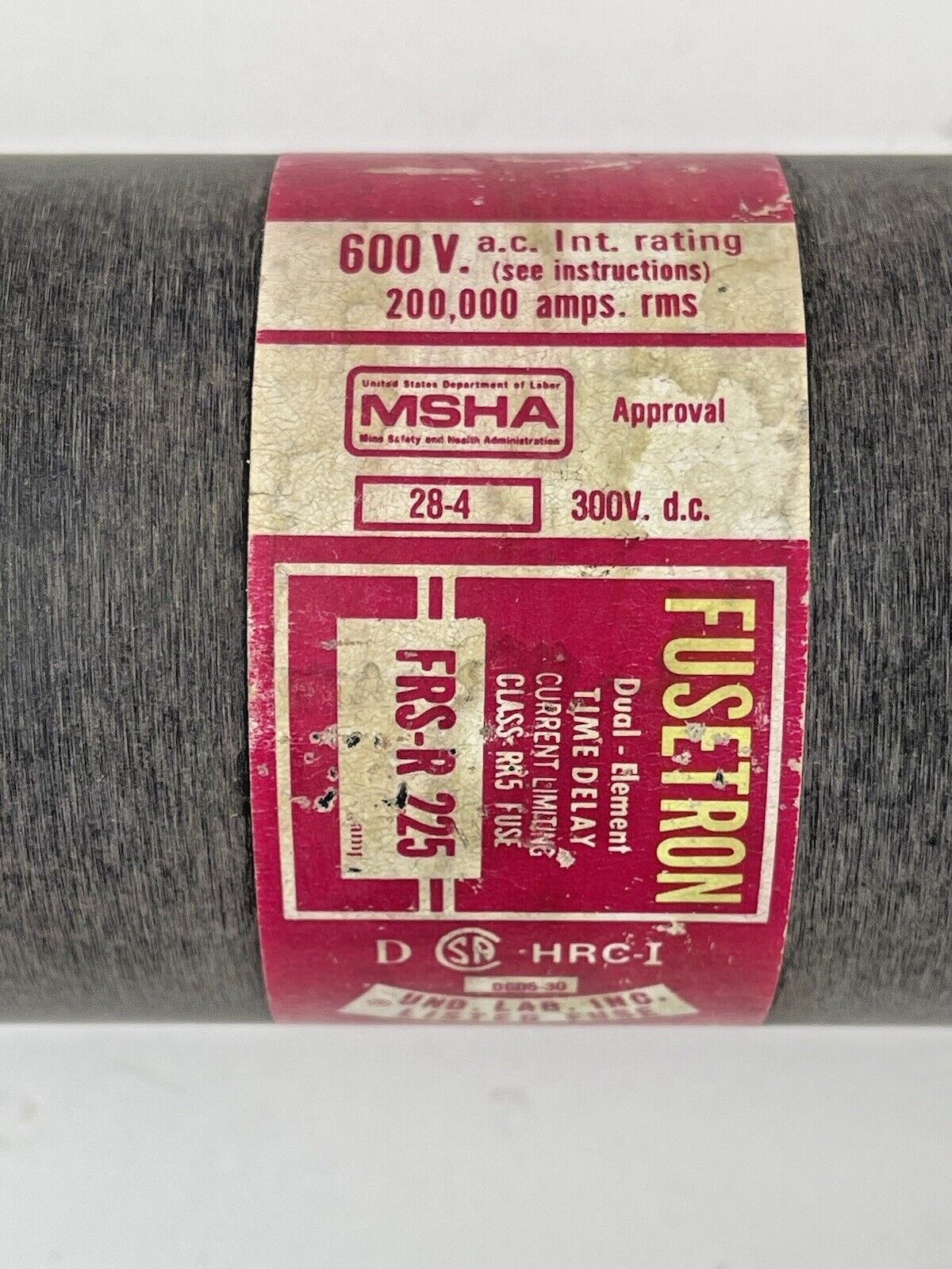 BUSSMANN FUSETRON FRS-R-225 DUAL-EL/TIME-DELAY 225A, 600V2