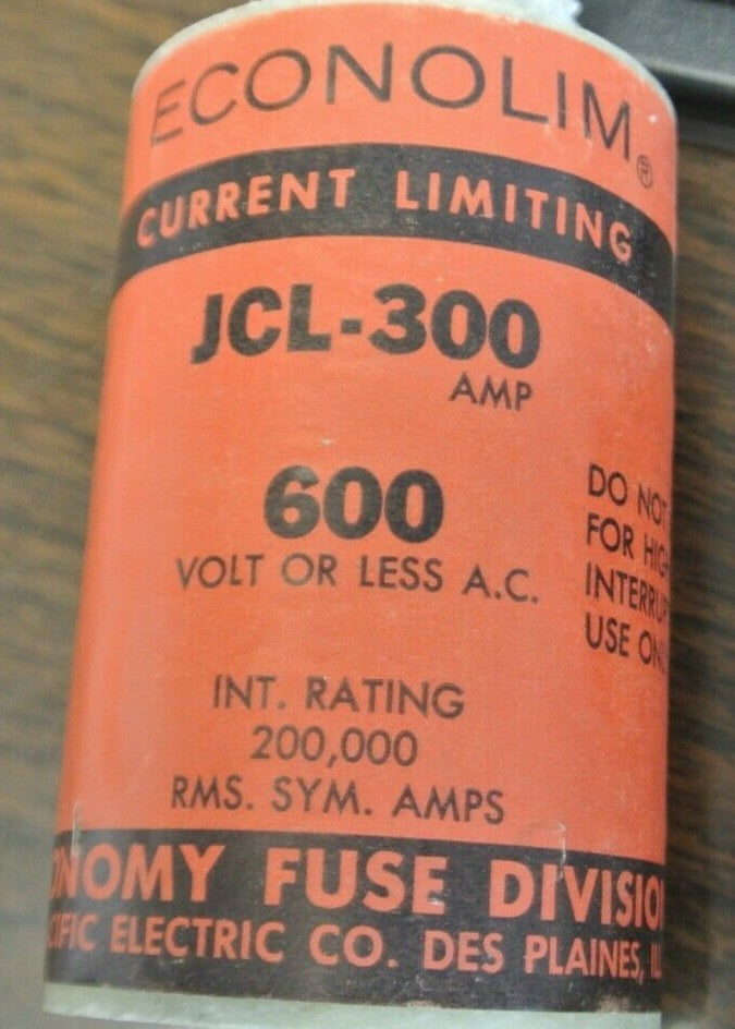 ECONOMY / FEDERAL PACIFIC ELECTRIC / JCL-300 FUSE / 300A / 600V / NEW SURPLUS2