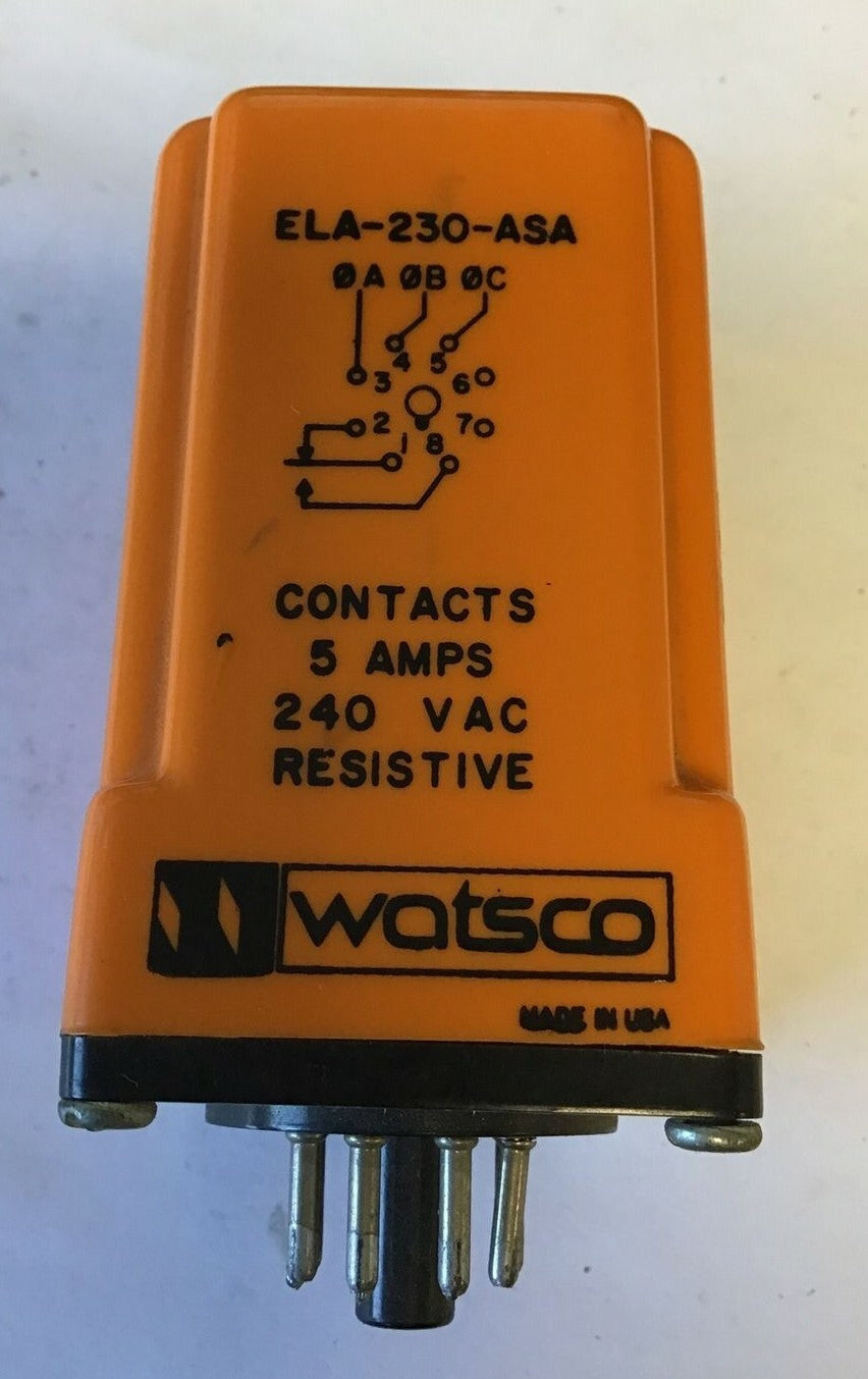 WATSCO ELA-230-ASA PHASE SEQUENCE AND LOSS MONITOR 190-270VAC 5A 0