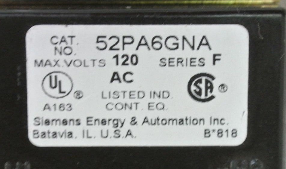 SIEMENS 52PA6GNA Ser. F - PUSH-TO-TEST BUTTON / PILOT LIGHT - NO LENS1