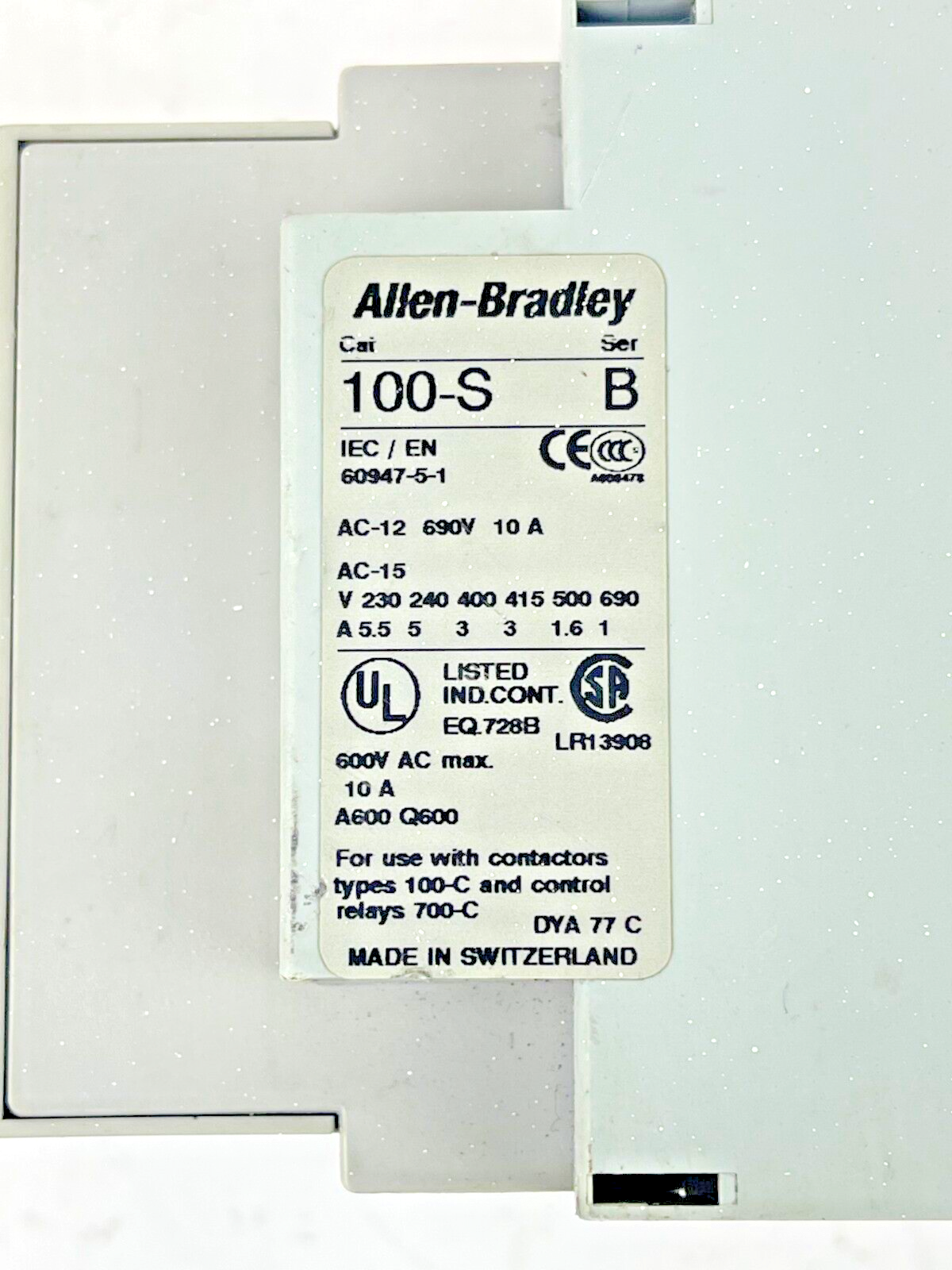 ALLEN BRADLEY - 100-C43Z*00 SER. A 25VDC COIL - 100-S SER. B - 100-FSD250 SER. A2