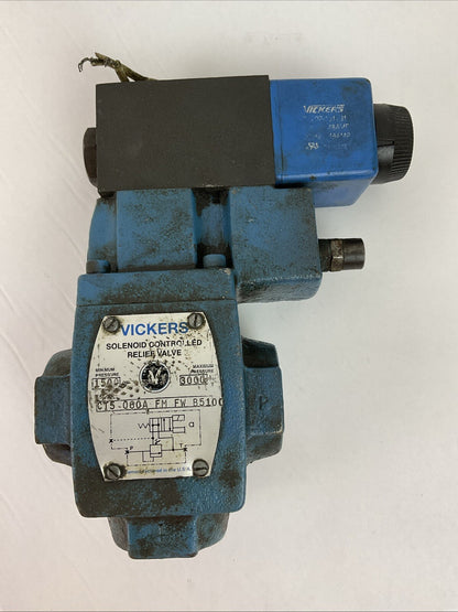 VICKERS CT5 060A FM FW B5100 SOLENOID CONTROLLED RELIEF VALVE 1500-3000PSI0