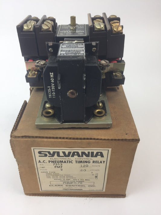 SYLVANIA 713UPG76 A.C. PNEUMATIC TIMING RELAY 10A 600VAC COIL 110-120V 60HZ0