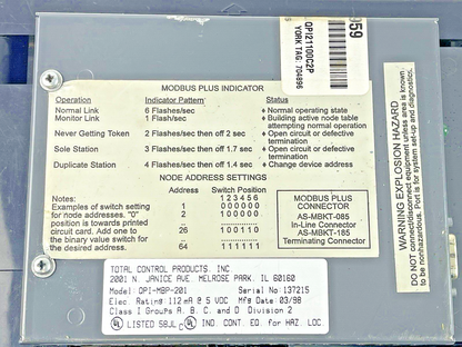 QUICKPANEL - 2780027-02 - TOTAL CONTROL - QPI-MBP-201 - MODBUS PLUS INDICATOR7